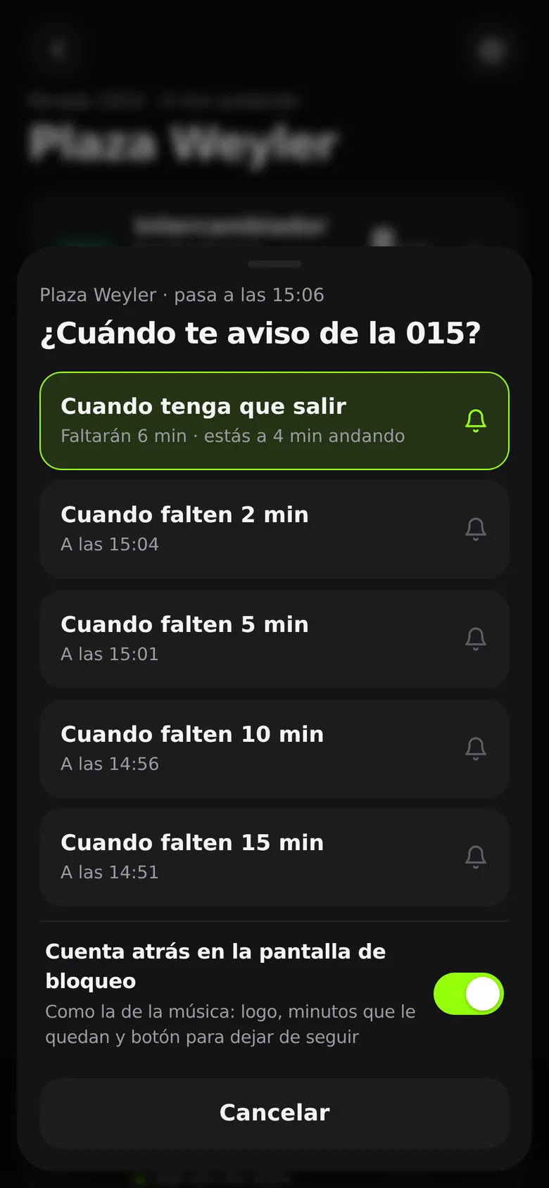 Elegir cuándo te avisamos